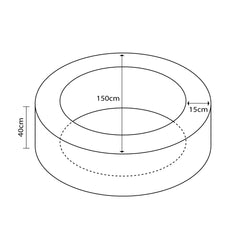Piscina Redonda Llenado Pelotas, Diametro Ø 150Cm X 40Cm Alto X 15Cm Ancho