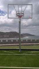 Jgo Canastas Galvanizadas Baloncesto Monotubo New Tubo 114 Mm Fijas Con Base Anclaje-Sin Tablero,Aro