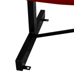 Banco Metálico New Con Asiento Rojo Pvc -5 Plazas-Respalto Alto