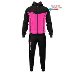 Chándal Givova Tuta Visa Melange Con Capucha - Rosa Flúor/Negro / S