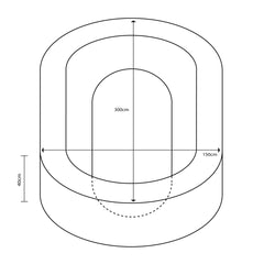 Piscina Ovalada Llenado Pelotas, 300X150X40Cm Alto X 15Cm Ancho