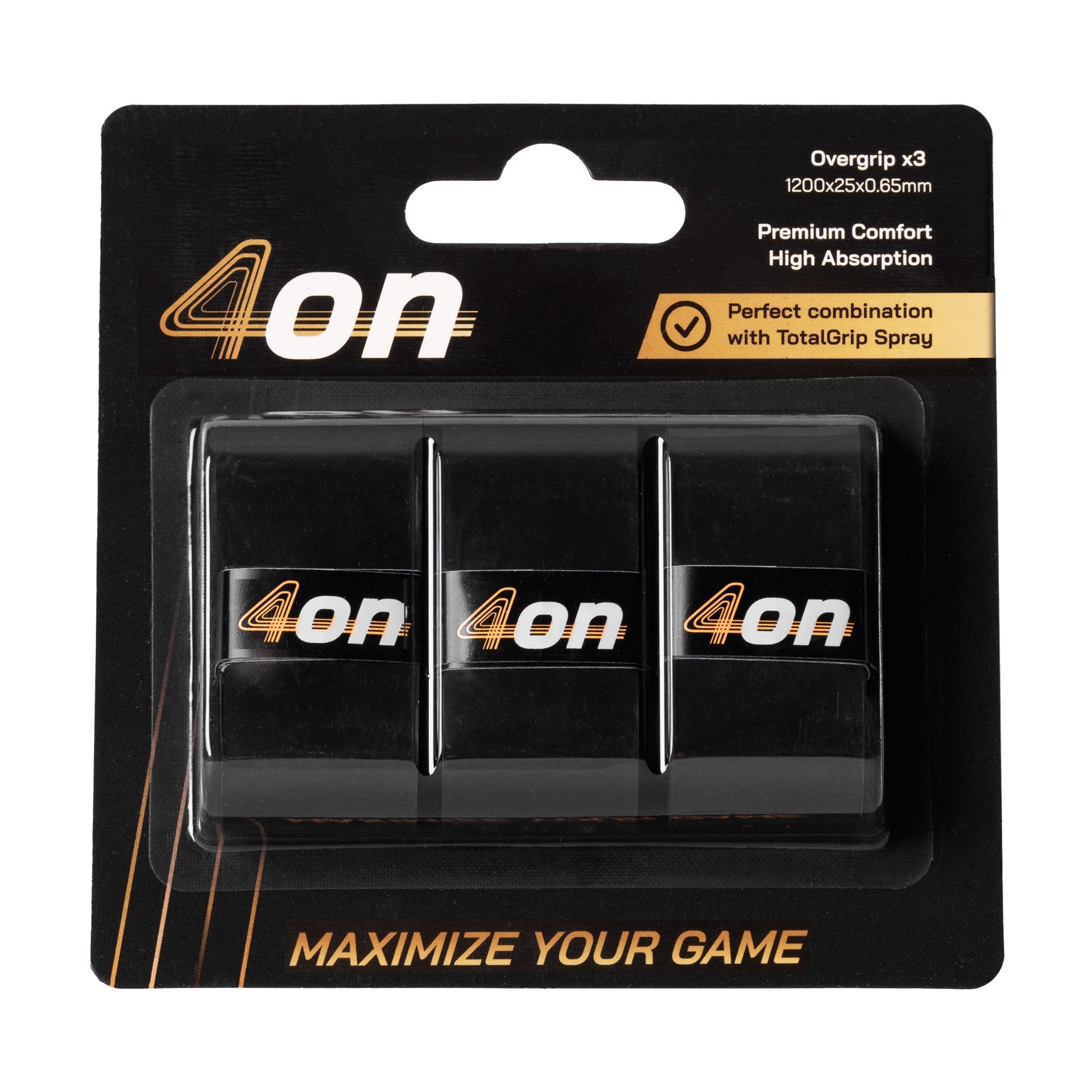 Overgrip Negro 4On Premium Comfort - 3 Piezas
