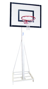 Juego De 2 Canastas Minibasket Deluxe Monotubo Tubo 100 Trasladable 2 Ruedas Con Carro -Sin Tablero,Aro