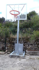 Jgo Canastas Galvanizadas Minibasket Deluxe Monotubo Trasladables 2 Ruedas Con Carro -Sin Tableros, Aros Y Redes