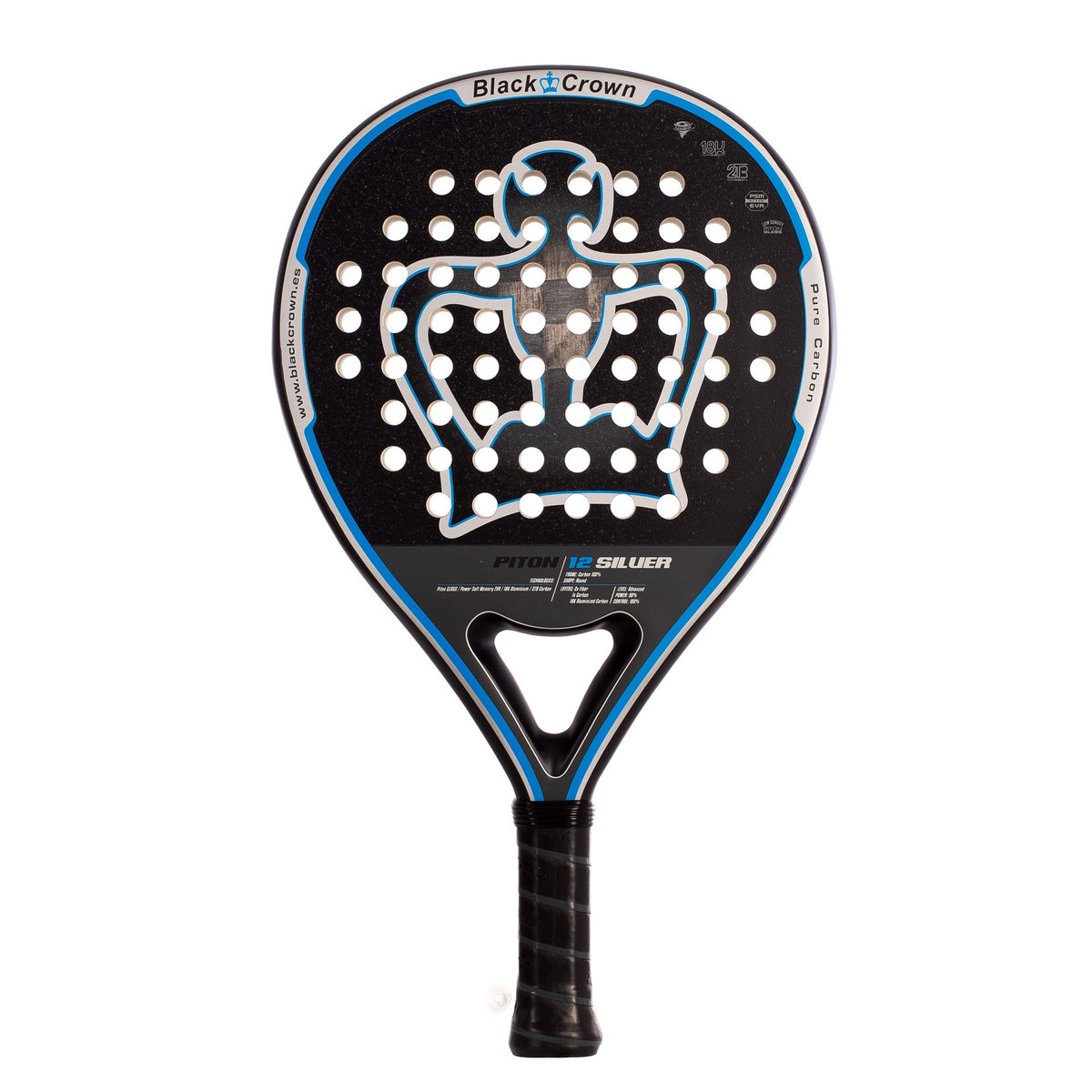 Pala De Pádel Black Crown Piton 12 Silver