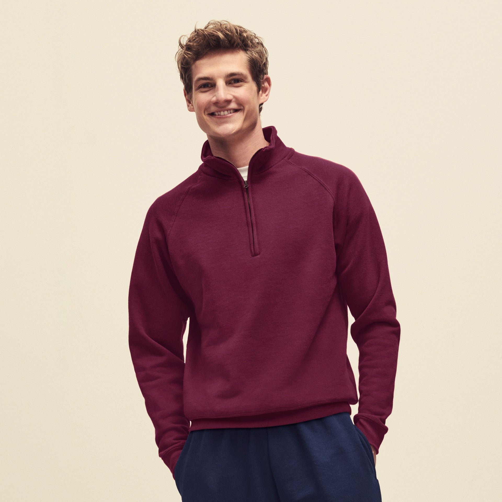 Sudadera Fruit Of The Loom Classic Zip Neck Adulto