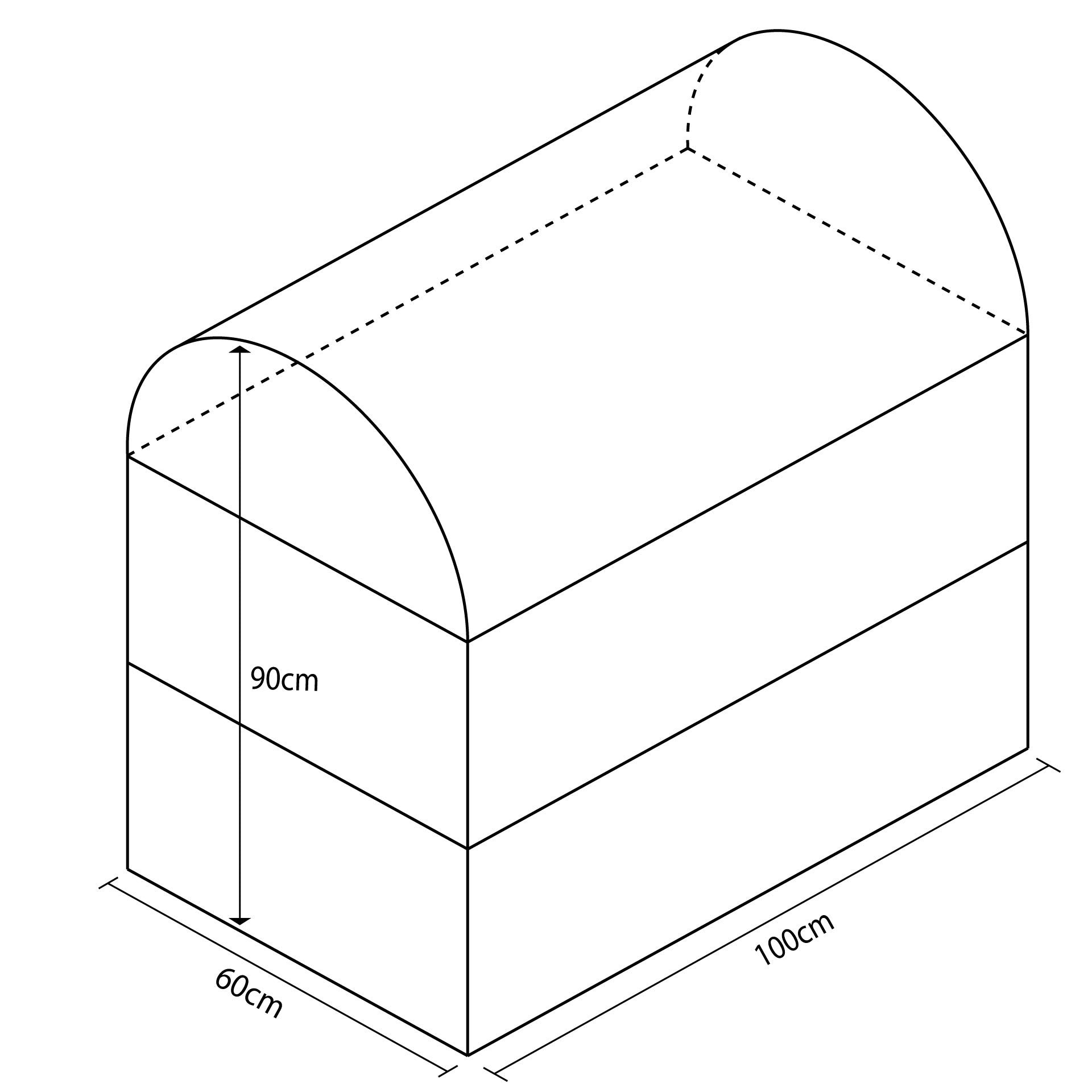 Plinton Desmontable Curvo De Espuma -Tres Piezas- 100X60X90Cm
