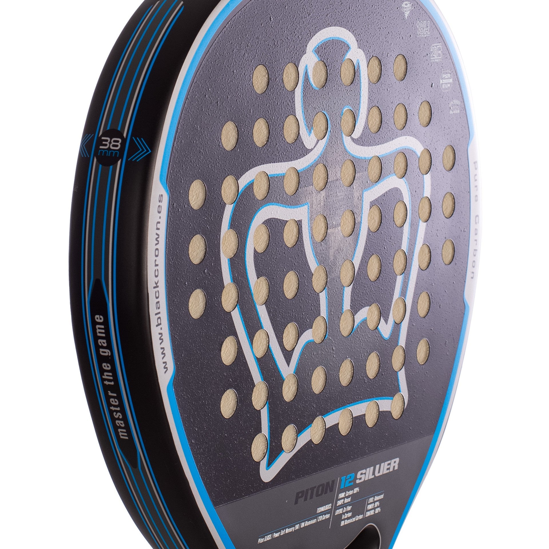 Pala De Pádel Black Crown Piton 12 Silver