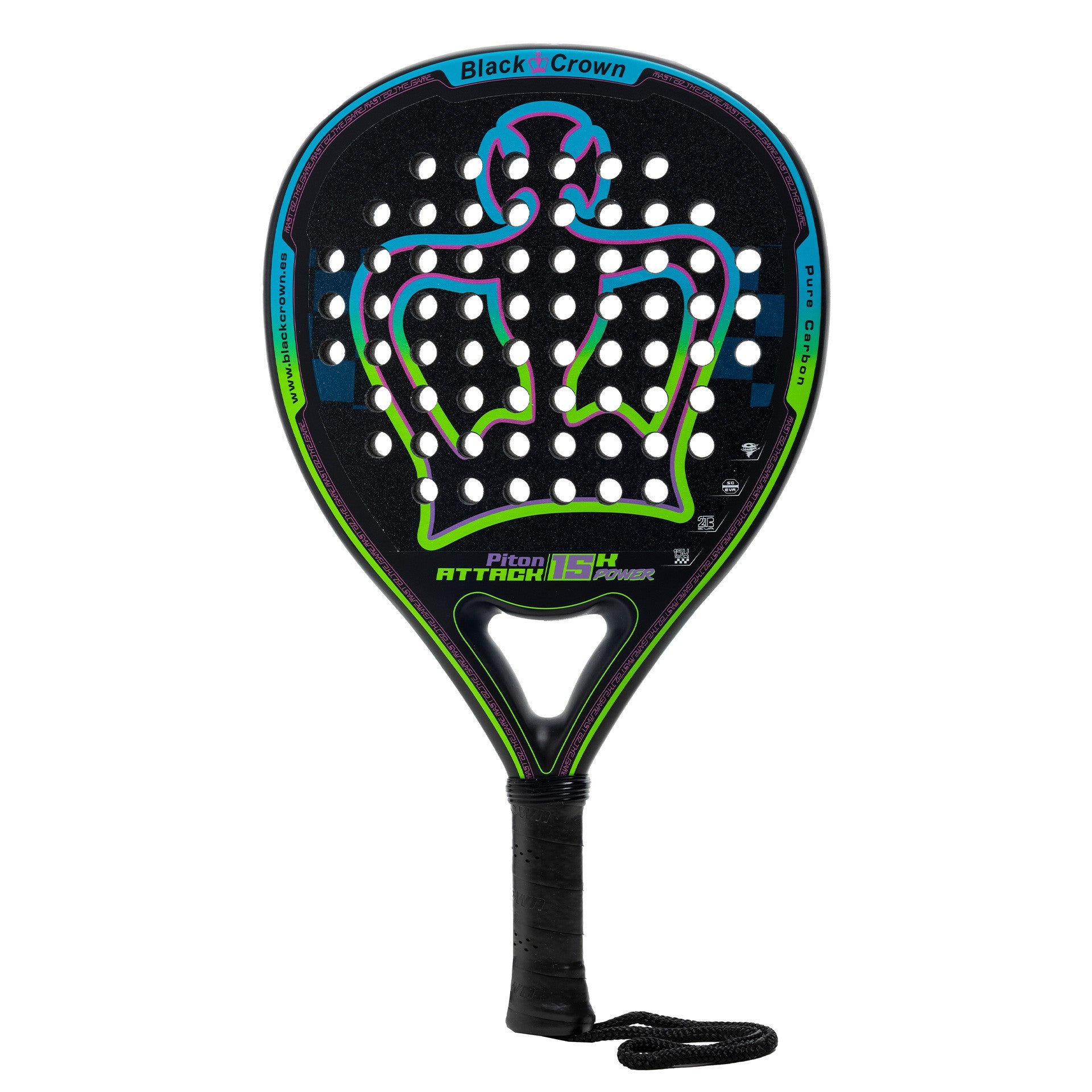 Pala De Pádel Black Crown Piton Attack 15K Power