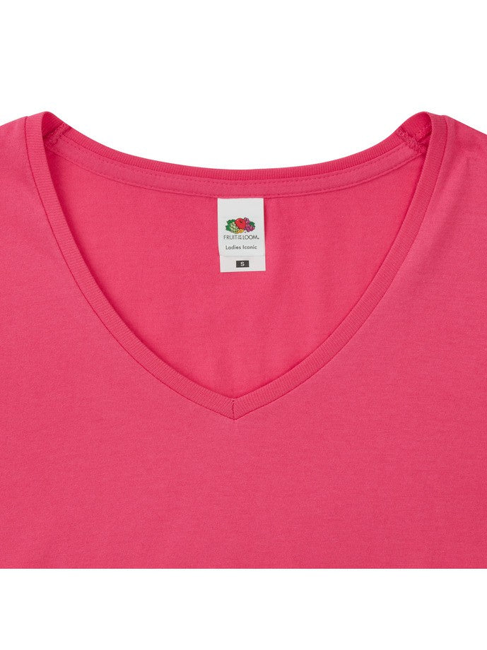 Camiseta Fruit Of The Loom Ladies Iconic 150 V-Neck T