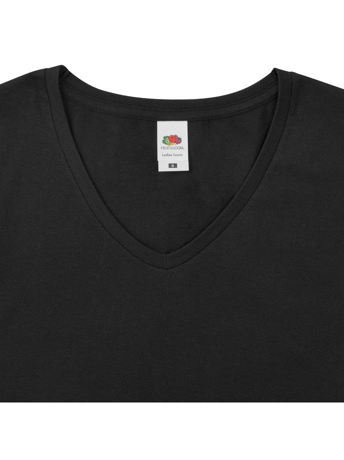 Camiseta Fruit Of The Loom Ladies Iconic 150 V-Neck T