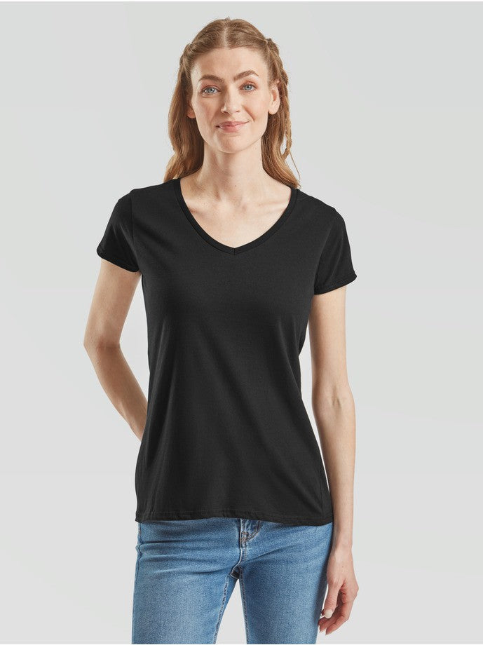 Camiseta Fruit Of The Loom Ladies Iconic 150 V-Neck T