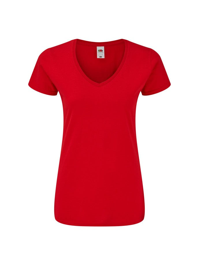 Camiseta Fruit Of The Loom Ladies Iconic 150 V-Neck T