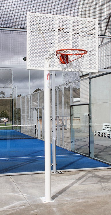 Juego De 2 Canastas Antivandalicas Minibasket New Tubo 114 Mm Lacada -Incluye Aros, Redes Y Tableros-