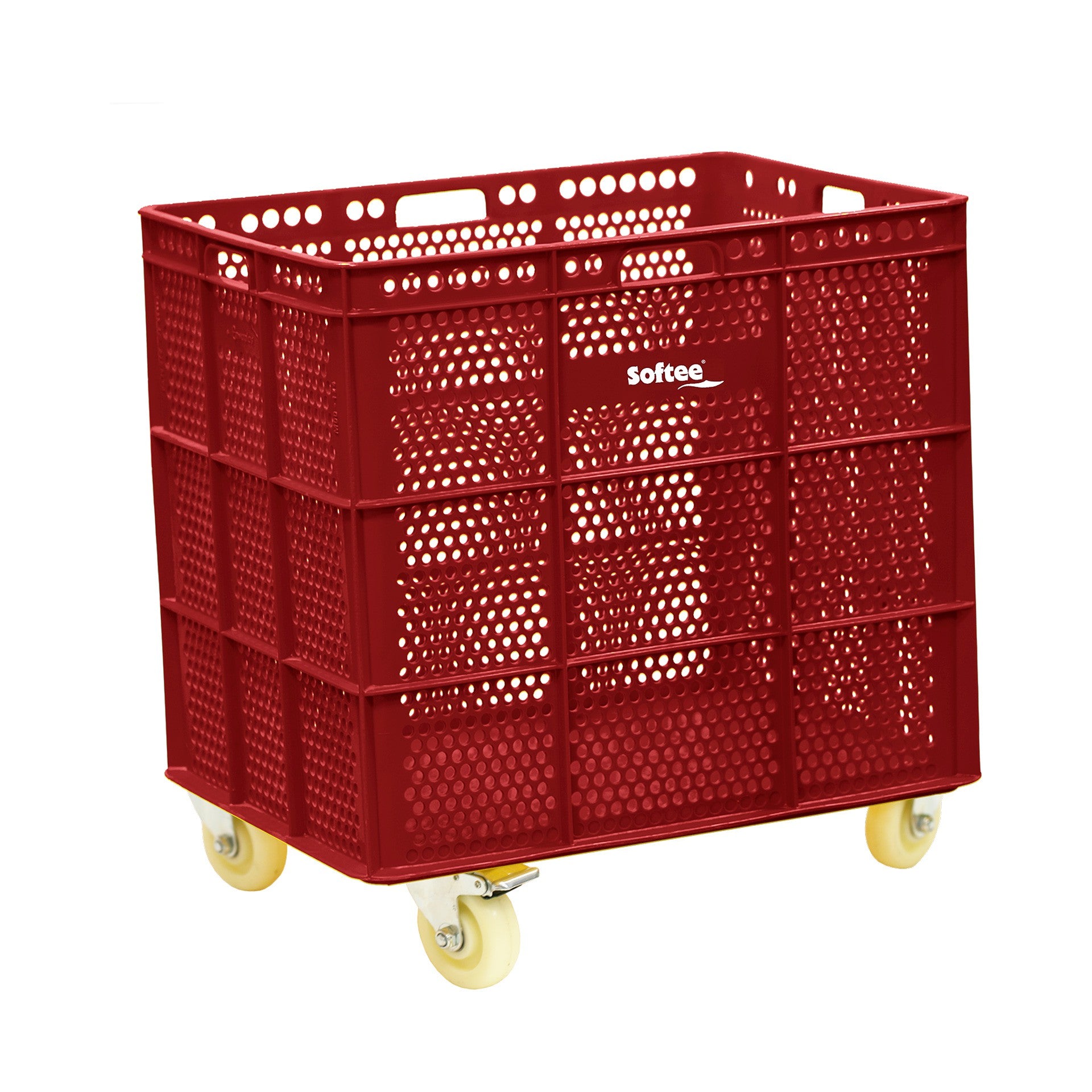 Banasta Con Ruedas Inox - Rojo / 1