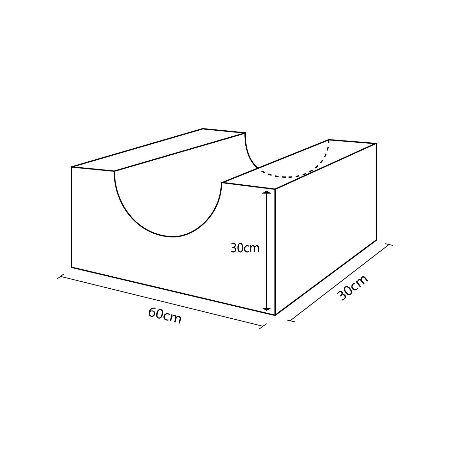 Figura Miniasiento Curvo 30X30X60Cm
