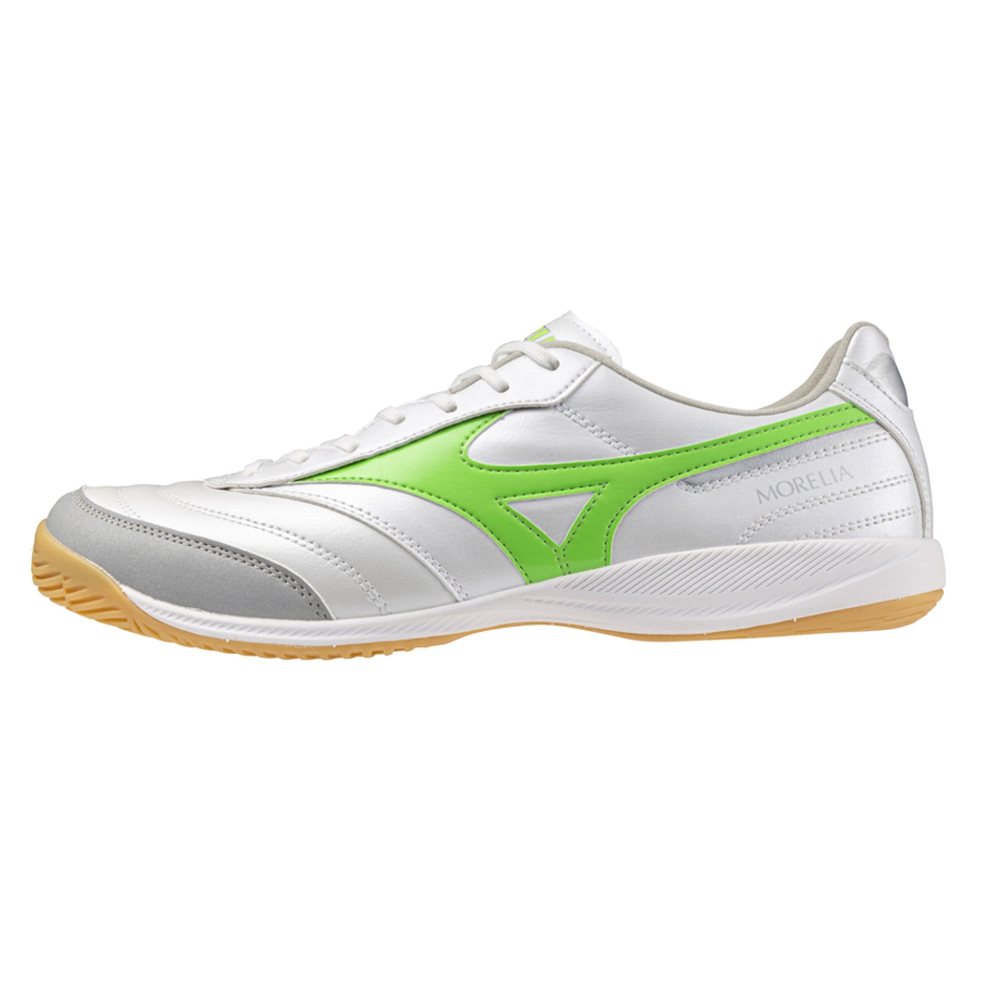 Botas De Fútbol Sala Mizuno Morelia Sala Pro In - Blanco/Verde Flúor / 42