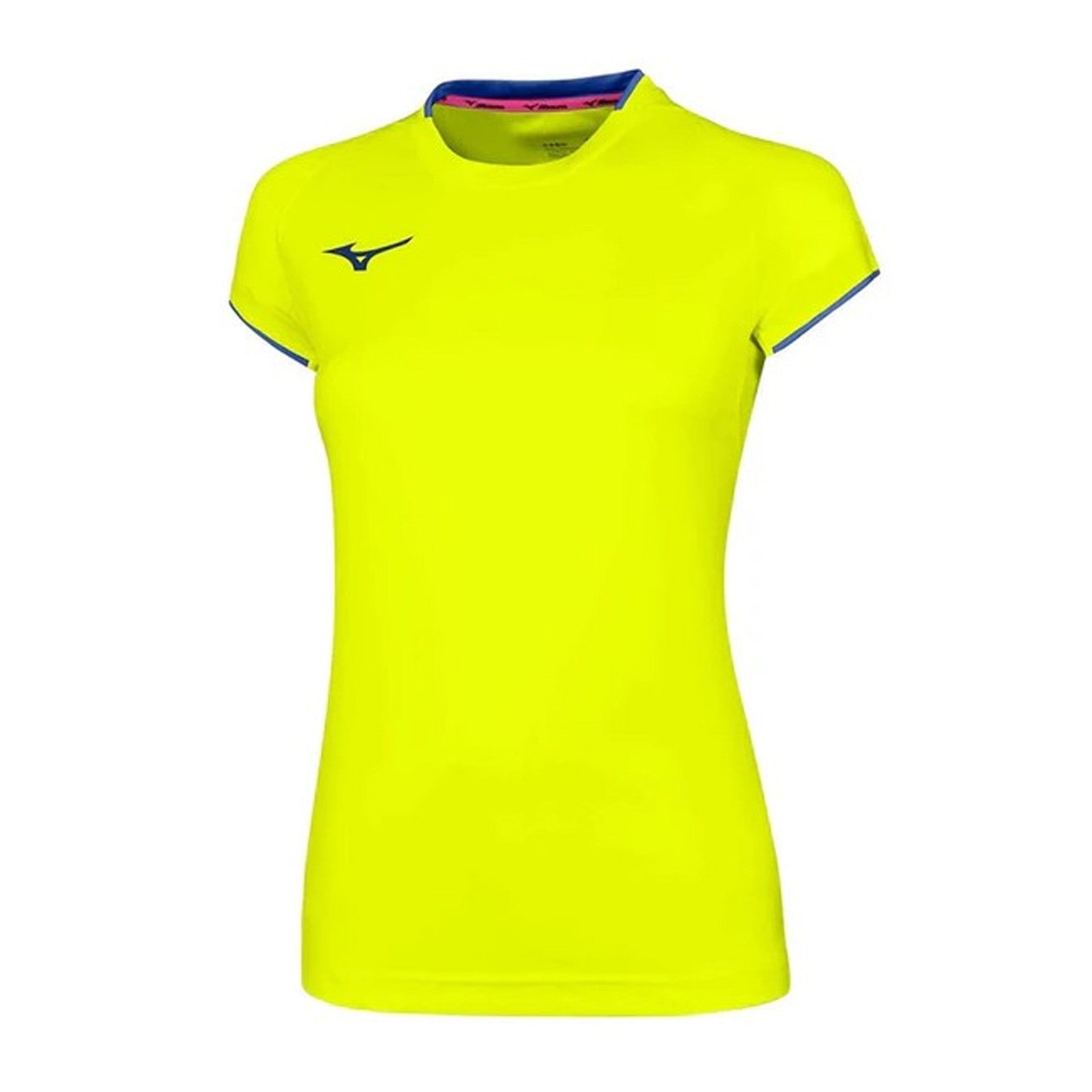 Camiseta De Mujer Mizuno Sleeve - Amarillo Flúor/Royal / M
