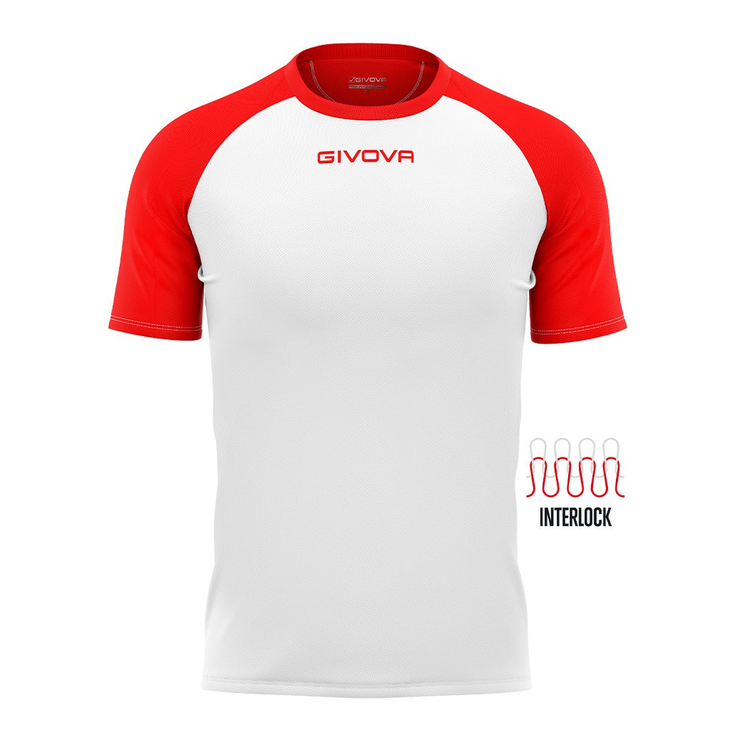 Camiseta Givova Capo - Blanco/Rojo / 4Xs