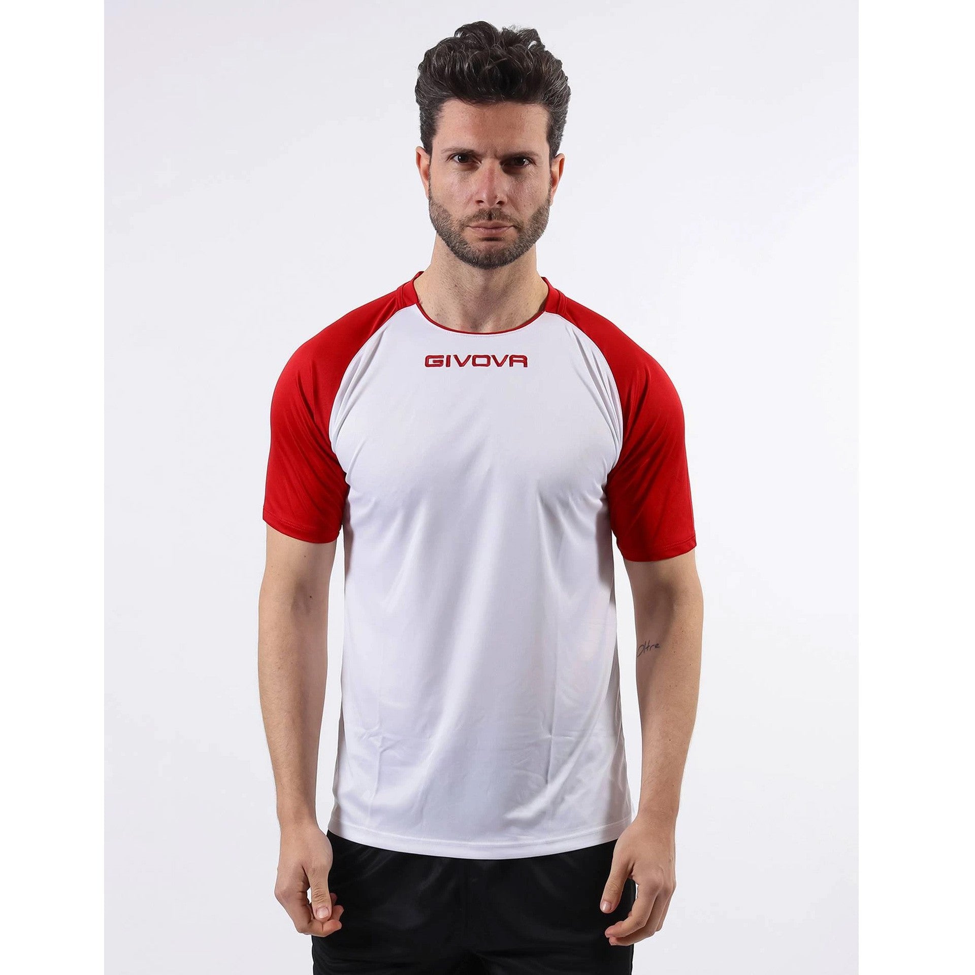 Camiseta Givova Capo - Blanco/Rojo / 4Xs