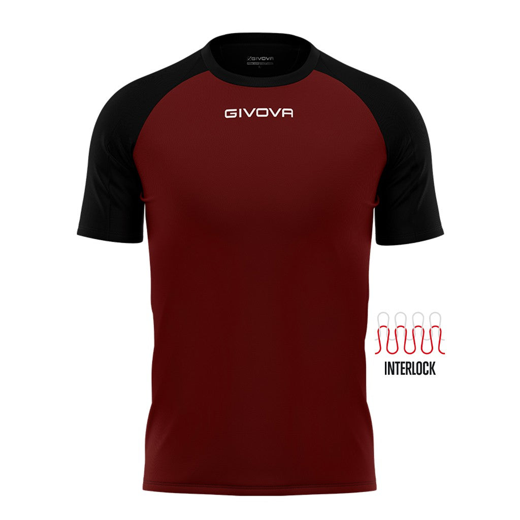 Camiseta Givova Capo - Granate/Negro / 4Xs