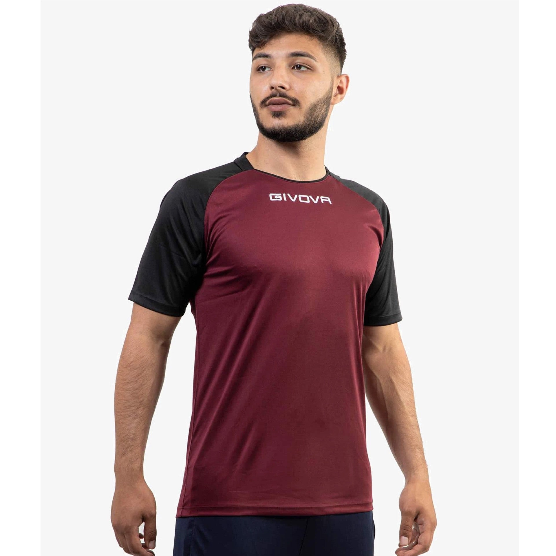 Camiseta Givova Capo - Granate/Negro / 4Xs