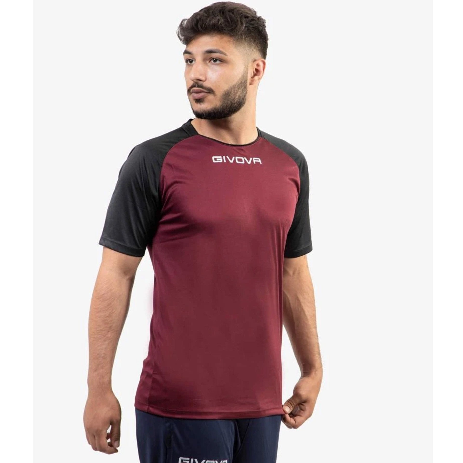 Camiseta Givova Capo - Granate/Negro / 4Xs