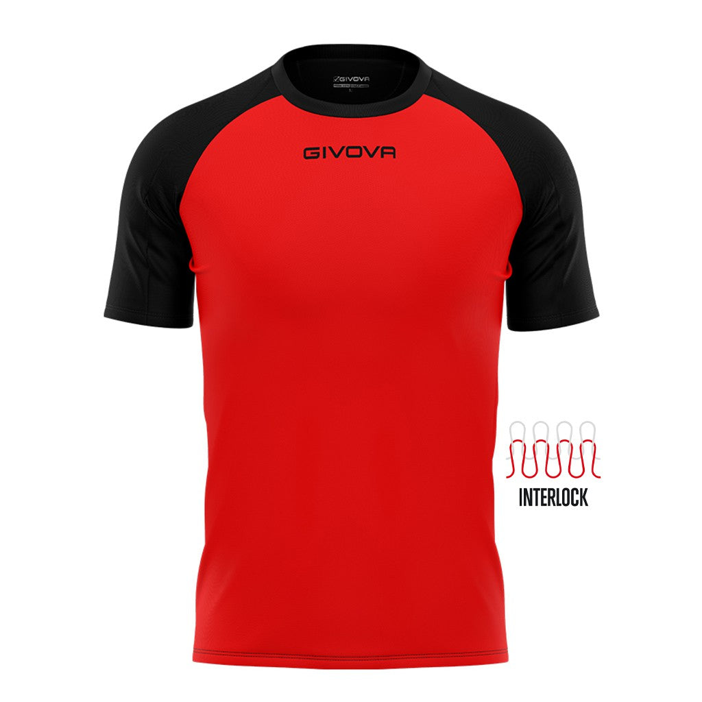 Camiseta Givova Capo - Rojo/Negro / 4Xs