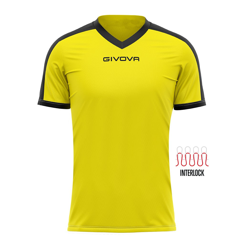 Camiseta Givova Revolution - Amarillo/Negro / Xxs