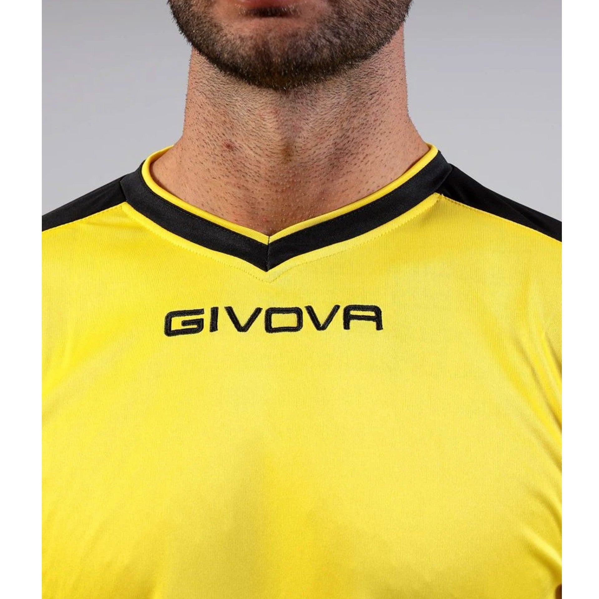 Camiseta Givova Revolution - Amarillo/Negro / Xxs