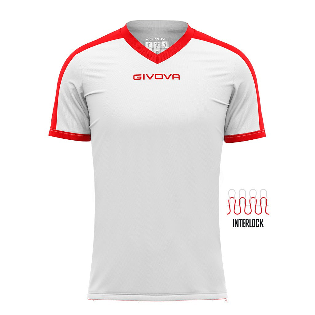 Camiseta Givova Revolution - Blanco/Rojo / Xxs