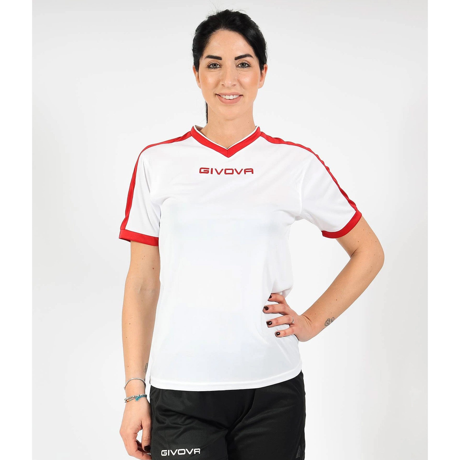 Camiseta Givova Revolution - Blanco/Rojo / Xxs
