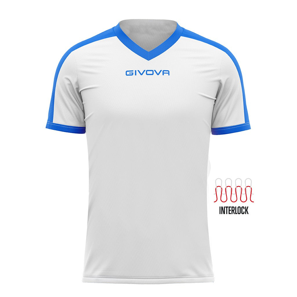 Camiseta Givova Revolution - Blanco/Royal / Xxs