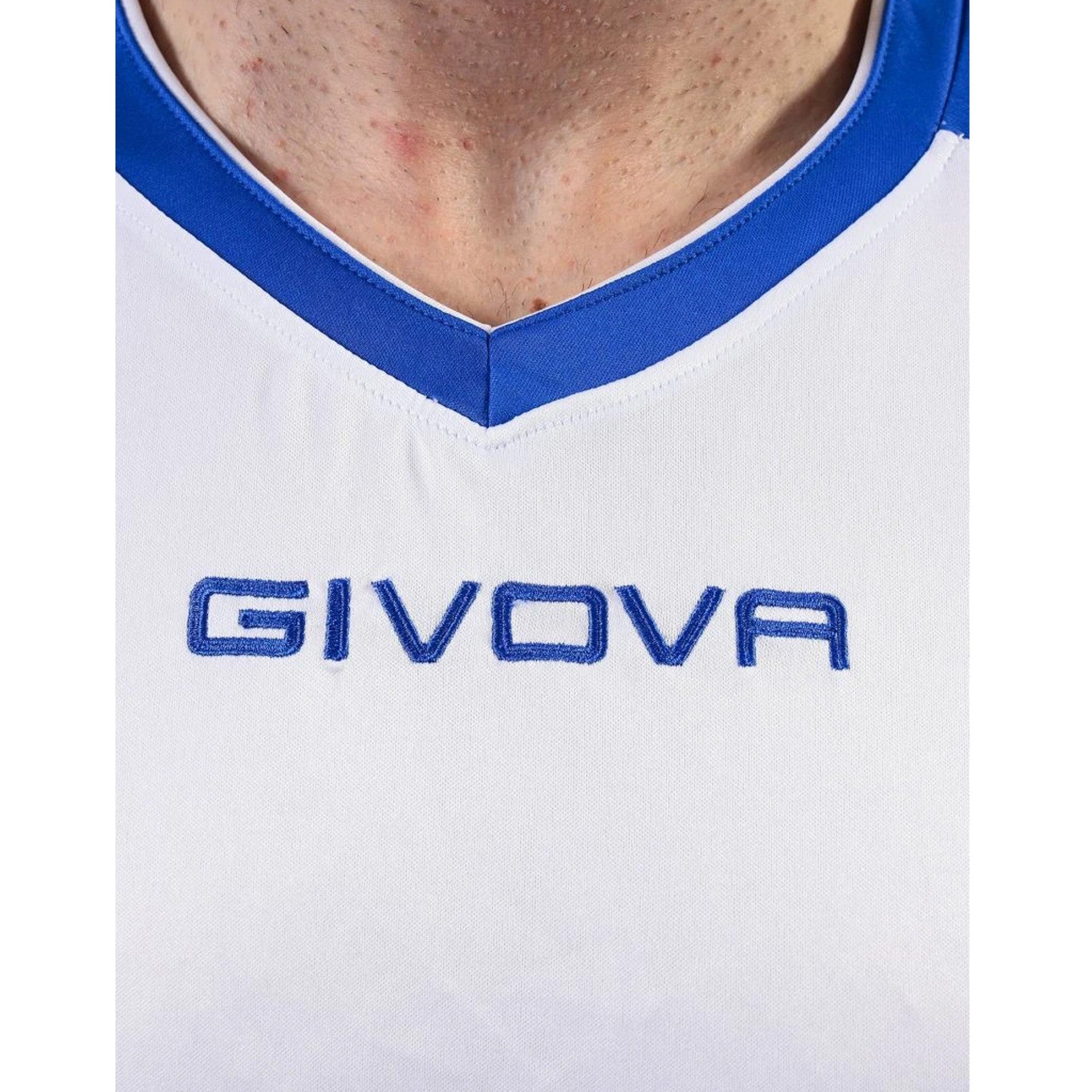 Camiseta Givova Revolution - Blanco/Royal / Xxs