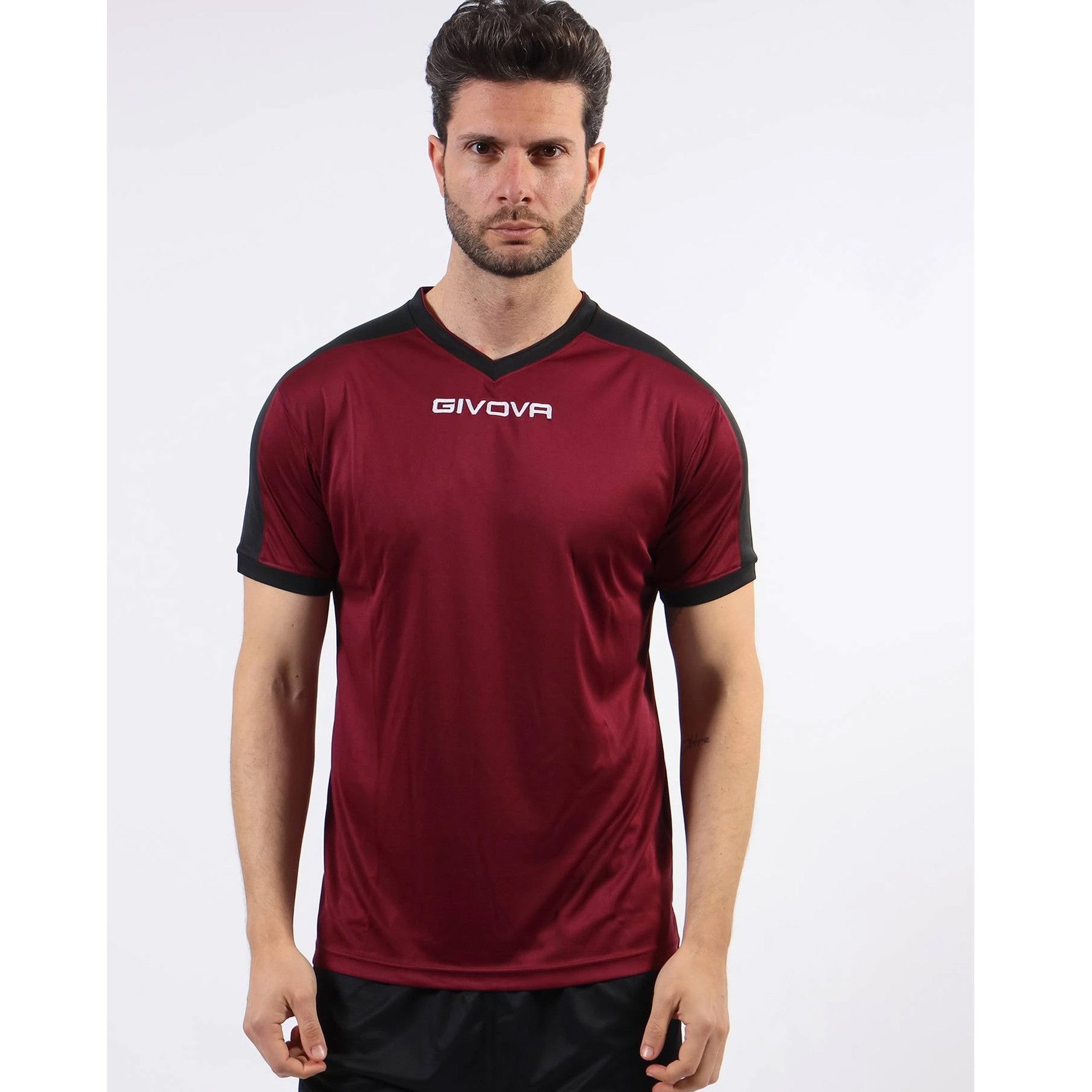 Camiseta Givova Revolution - Granate/Negro / Xxs