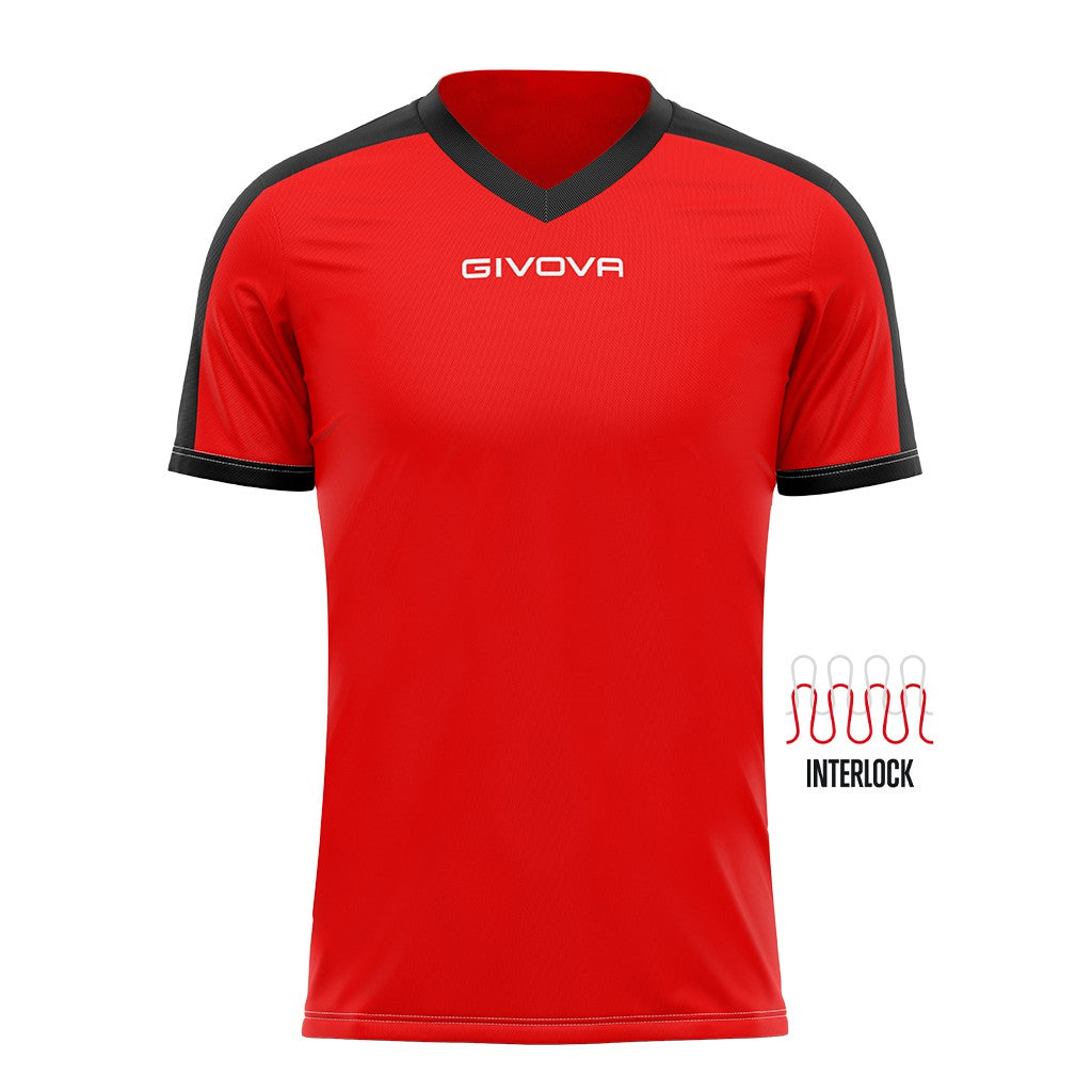 Camiseta Givova Revolution - Rojo/Negro / Xxs