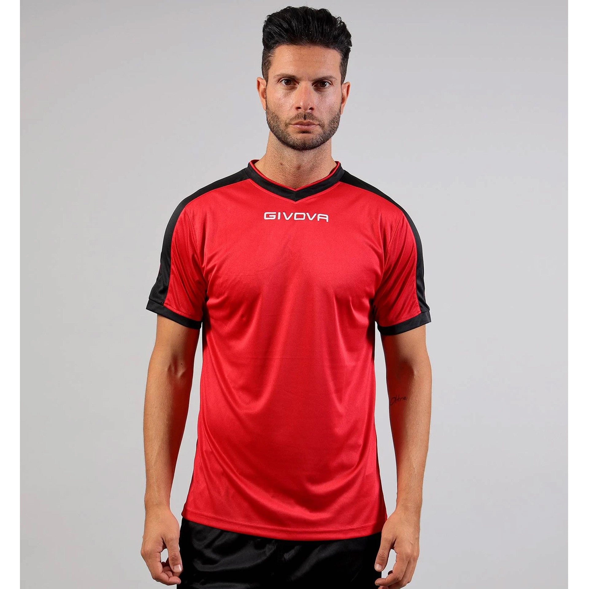 Camiseta Givova Revolution - Rojo/Negro / Xxs