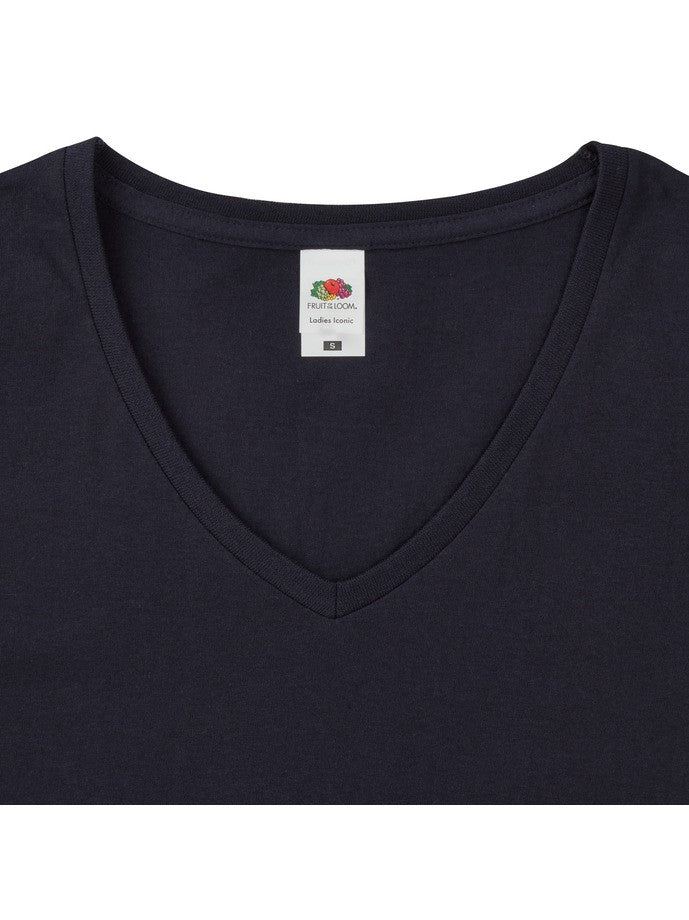 Camiseta Fruit Of The Loom Ladies Iconic 150 V-Neck T