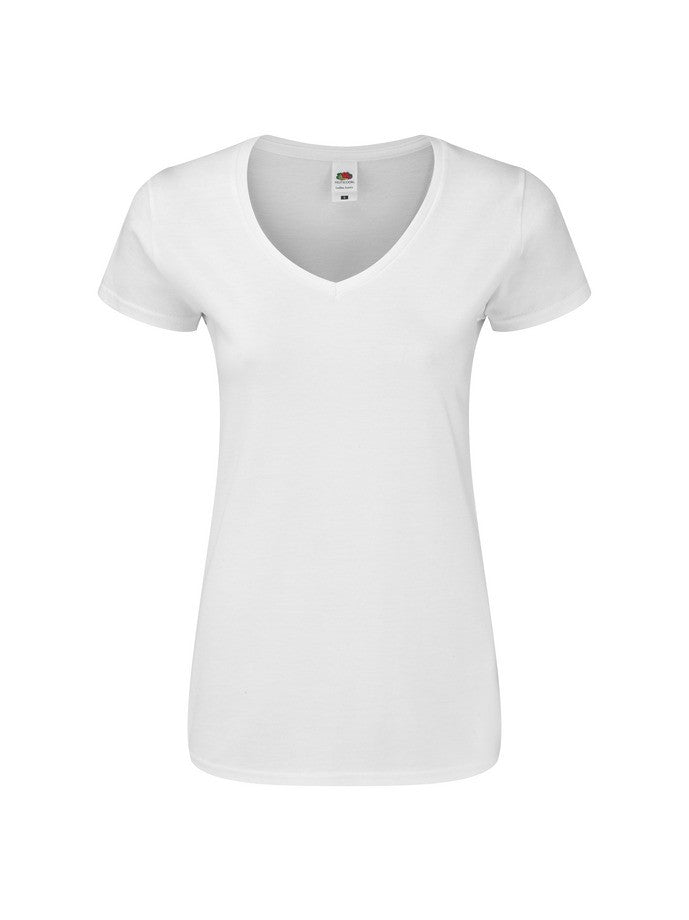 Camiseta Fruit Of The Loom Ladies Iconic 150 V-Neck T