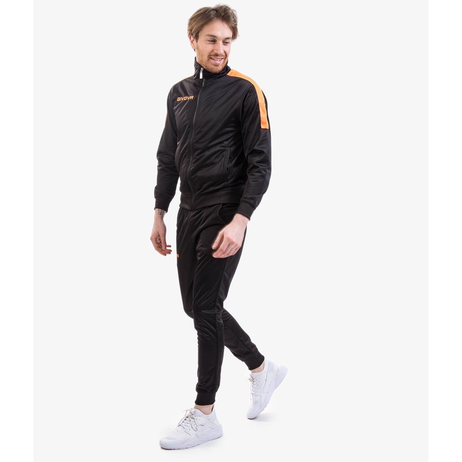 Chándal Givova Tuta Revolution Fluor - Negro/Naranja Flúor / Xs