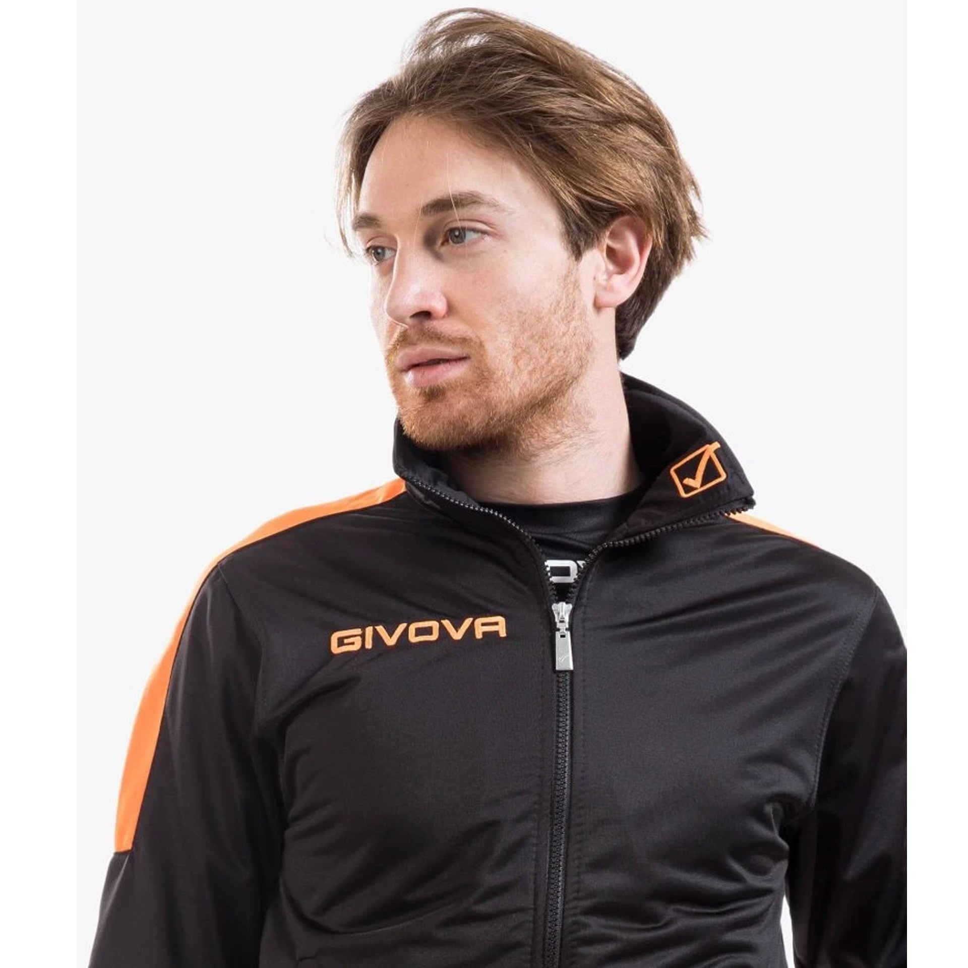 Chándal Givova Tuta Revolution Fluor - Negro/Naranja Flúor / Xs