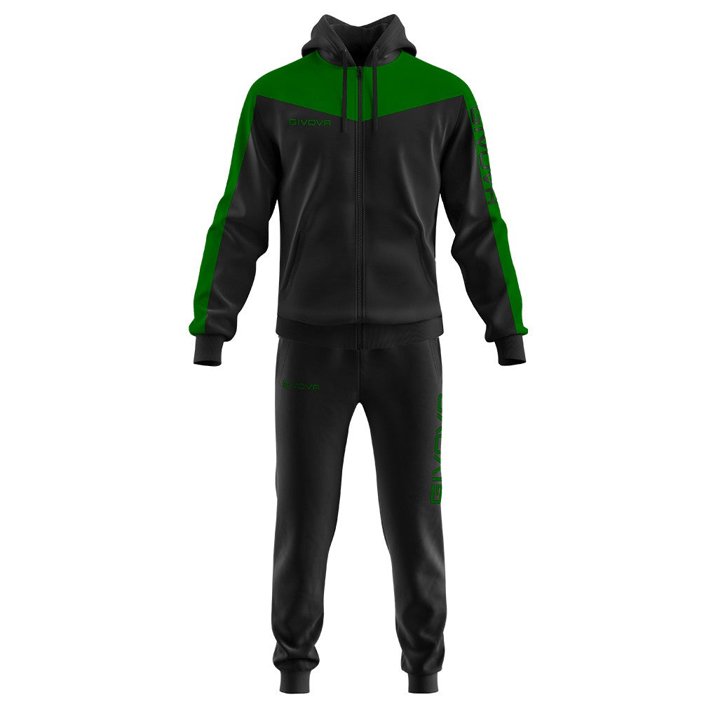 Chándal Givova Tuta Roma Con Capucha - Negro/Verde / Xs
