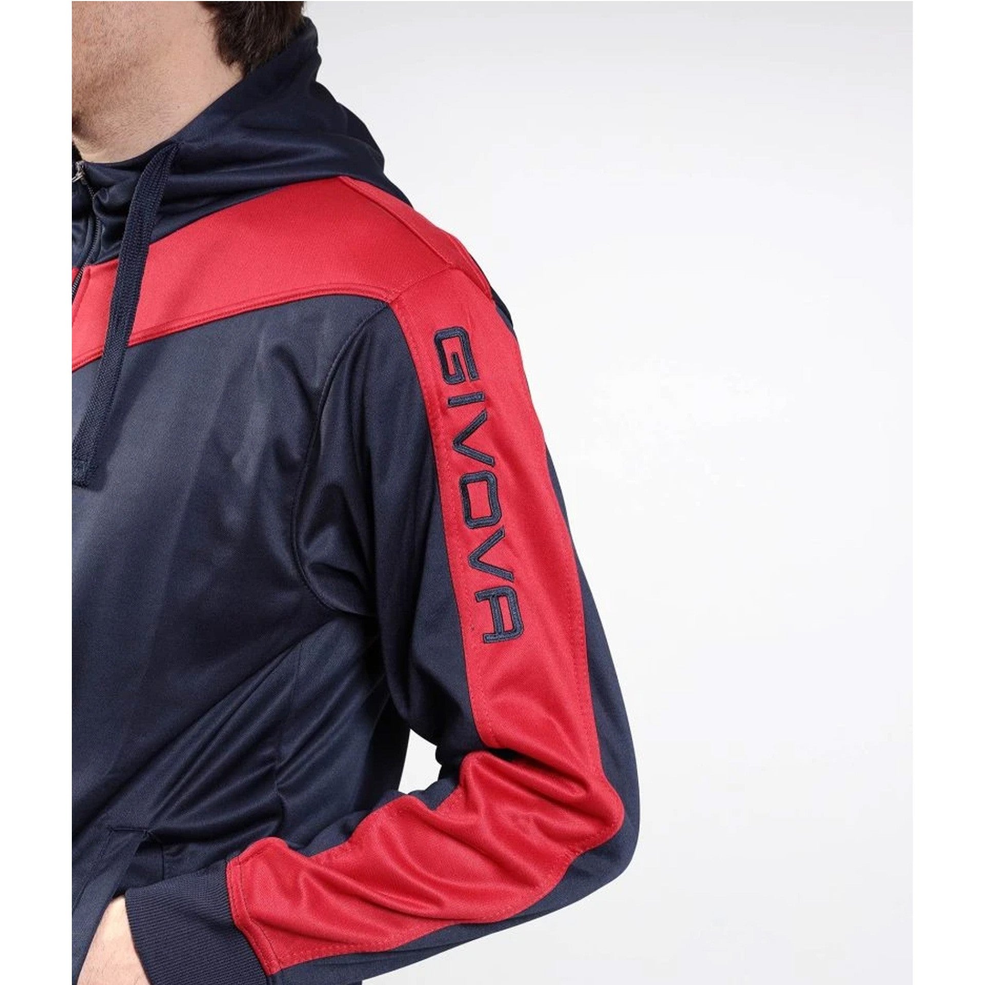 Chándal Givova Tuta Roma Con Capucha - Rojo/Marino / Xs