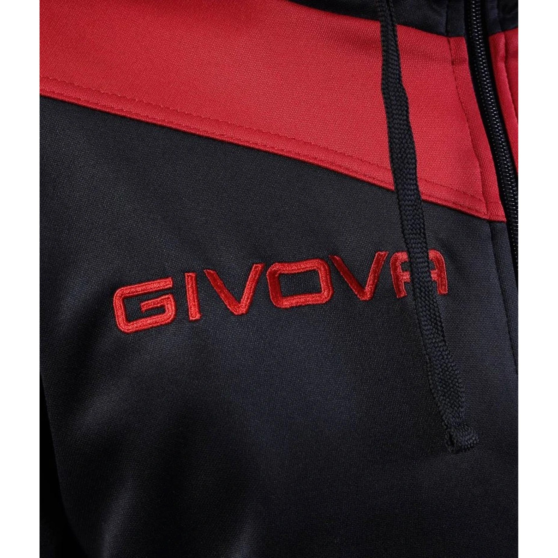 Chándal Givova Tuta Roma Con Capucha - Rojo/Negro / Xs