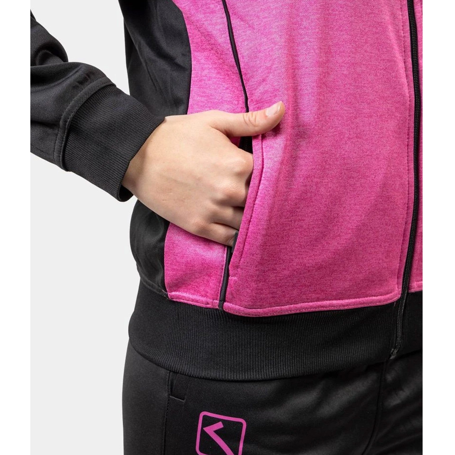 Chándal Givova Tuta Visa Melange Con Capucha - Rosa Flúor/Negro / S