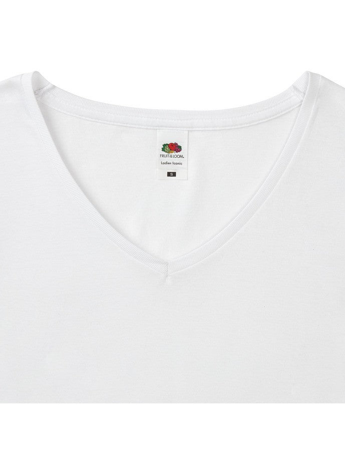Camiseta Fruit Of The Loom Ladies Iconic 150 V-Neck T