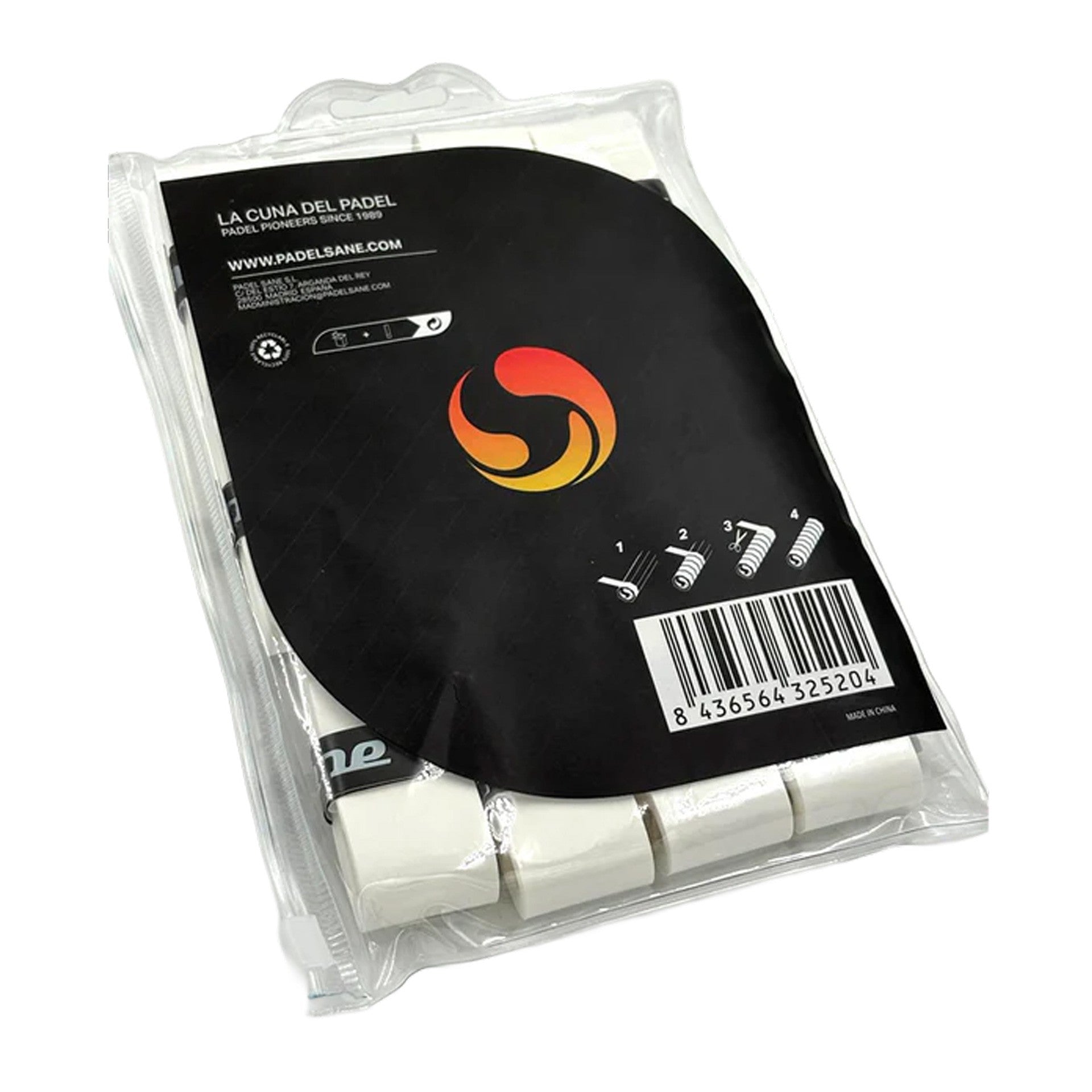 Blister De 12 Overgrips Sane Lisos Blancos