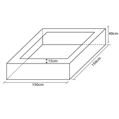 Piscina Cuadrada Llenado Pelotas, 150X150X40Cm Alto X 15Cm Ancho