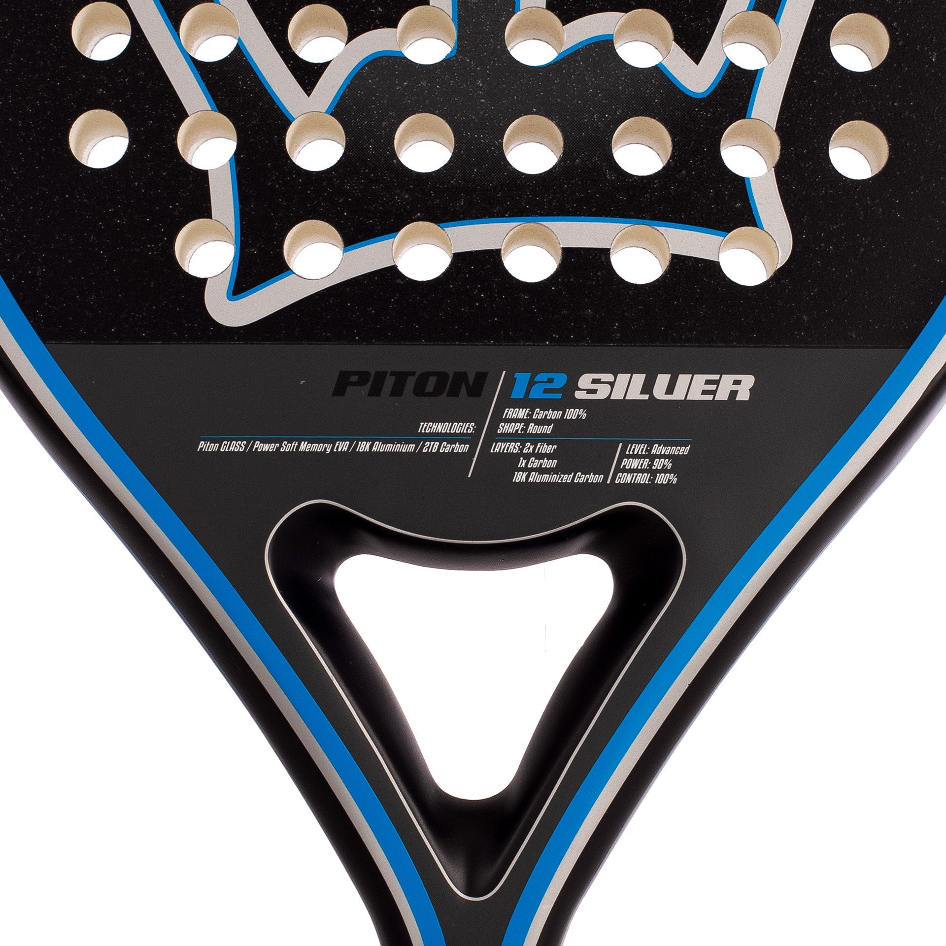 Pala De Pádel Black Crown Piton 12 Silver