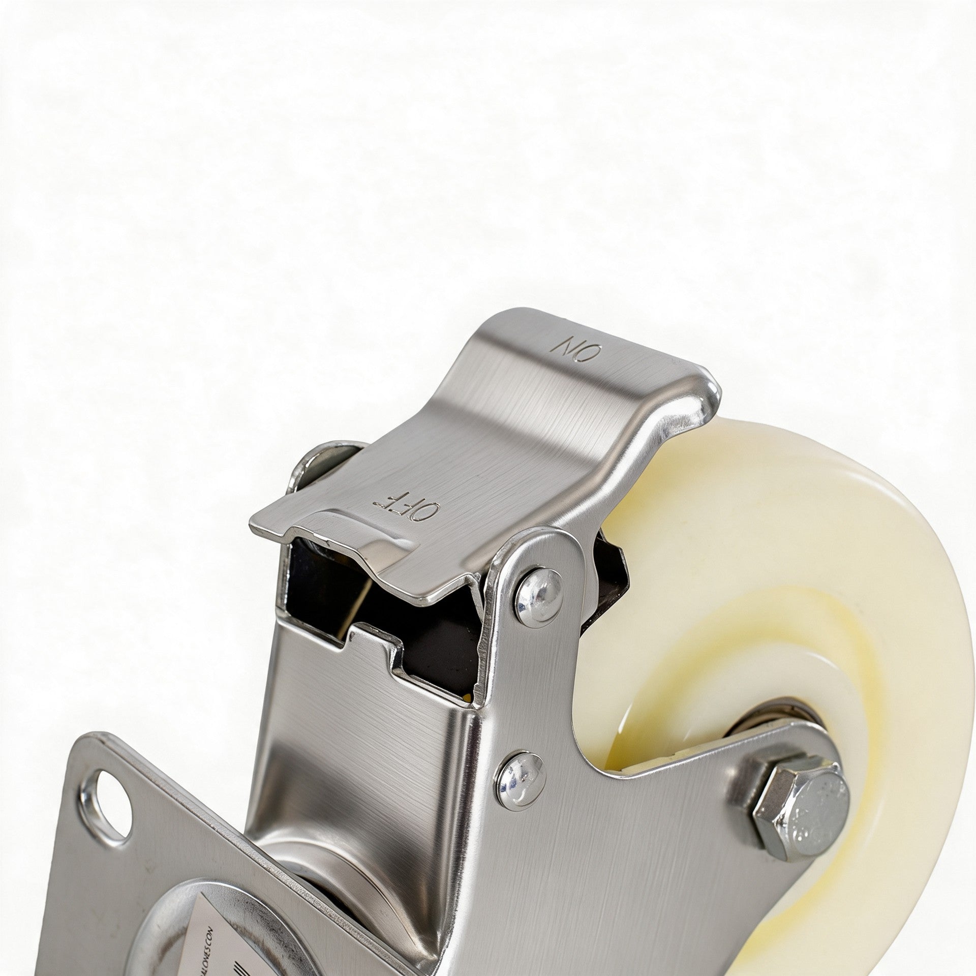 Rueda De Nylon Y Acero Inox Giratoria Con Freno
